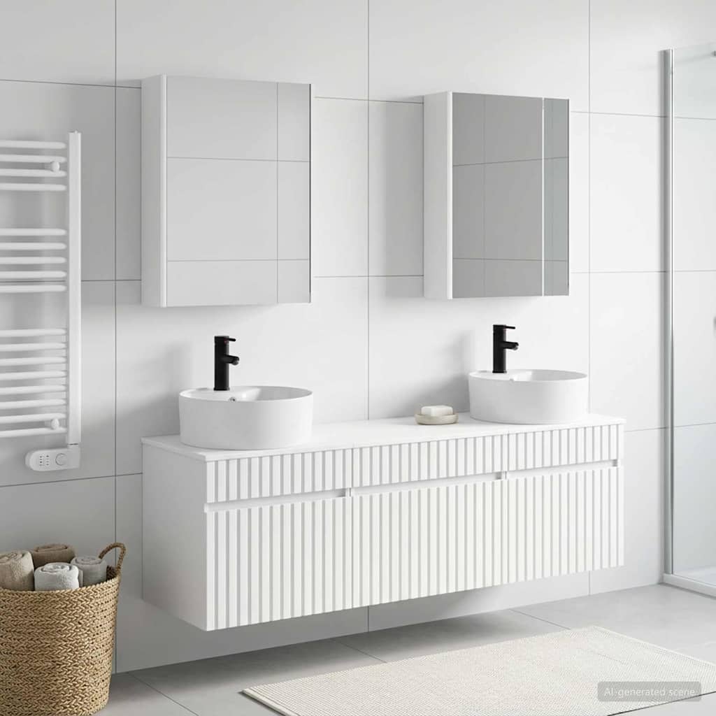  Σετ Ντουλαπιών Μπάνιου 5 pcs Λευκό 53 x 15,5 x 70 εκ. V-3406607