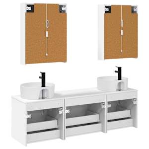 Sada koupelnových skříněk 5 pcs Bílá 53 x 15,5 x 70 cm - obrázek 8
