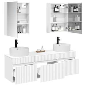 Sada koupelnových skříněk 5 pcs Bílá 53 x 15,5 x 70 cm - obrázek 3