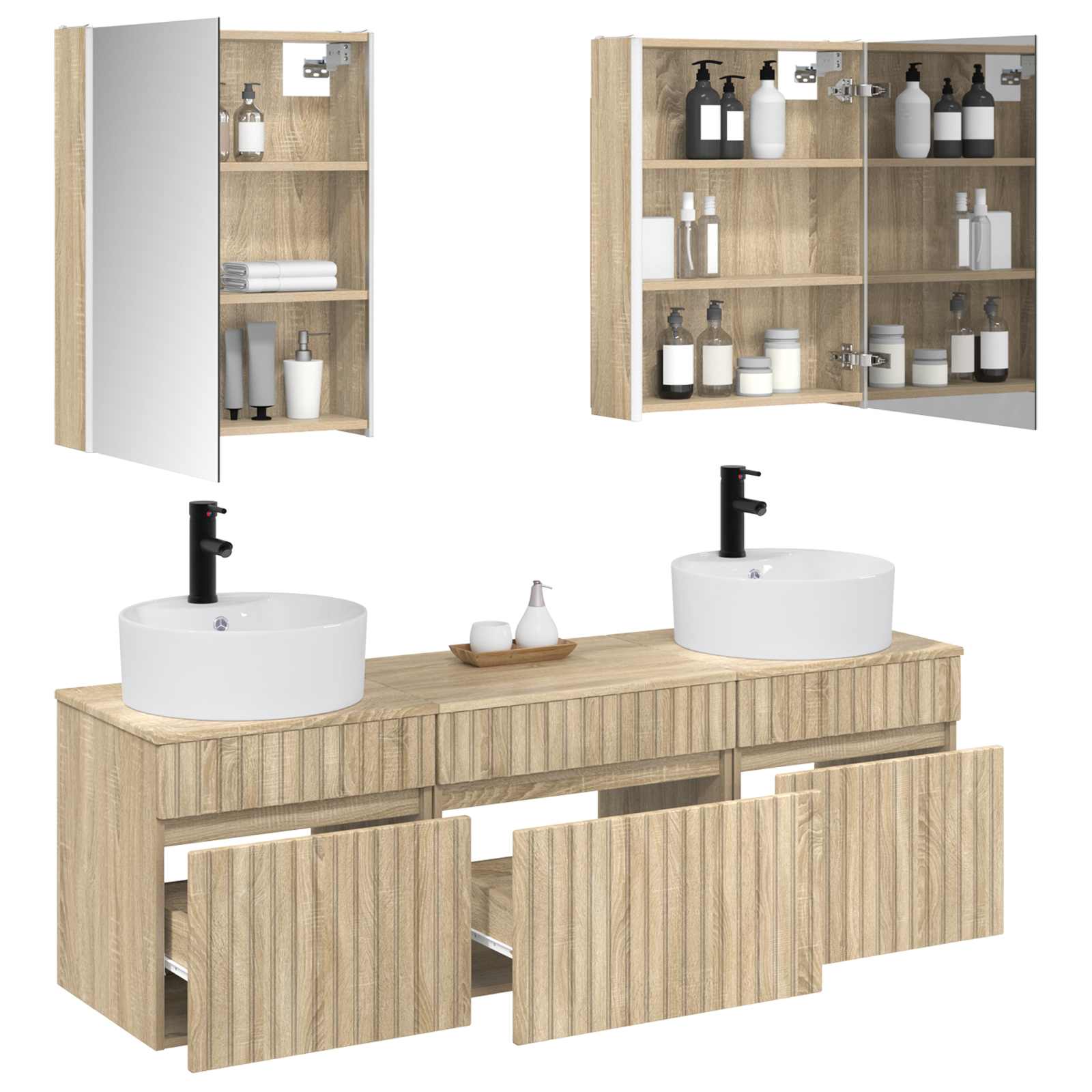 Vannitoa kapikomplekt 5 pcs Sonoma tamm 53 x 15,5 x 70 cm 3 Kõik vajalik sinu aeda ja koju! Vannitoa kapikomplekt 5 pcs Sonoma tamm 53 x 15,5 x 70 cm - Image 3
