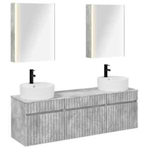 Sada koupelnových skříněk 5 pcs Betonově šedá 53 x 15,5 x 70 cm - obrázek 2