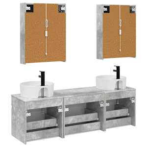 Sada koupelnových skříněk 5 pcs Betonově šedá 53 x 15,5 x 70 cm - obrázek 7