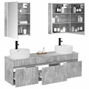 Sada koupelnových skříněk 5 pcs Betonově šedá 53 x 15,5 x 70 cm - obrázek 3