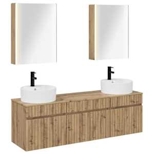 Sada koupelnových skříněk 5 pcs Dub artisan 53 x 15,5 x 70 cm - obrázek 2
