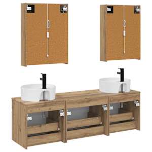 Sada koupelnových skříněk 5 pcs Dub artisan 53 x 15,5 x 70 cm - obrázek 7