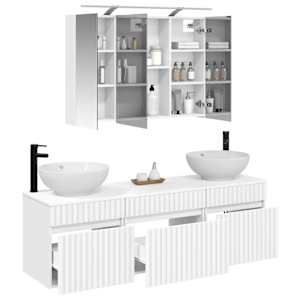 Sada koupelnových skříněk 4 pcs Bílá 100 x 14,5 x 70 cm - obrázek 3