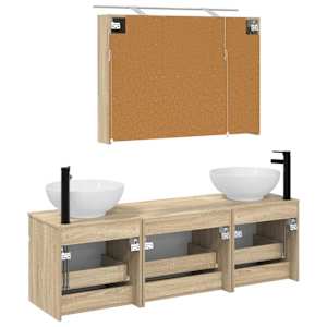 Sada koupelnových skříněk 4 pcs Dub sonoma Kompozitní dřevo - obrázek 8