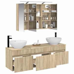 Sada koupelnových skříněk 4 pcs Dub sonoma Kompozitní dřevo - obrázek 3