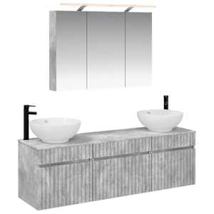 Sada koupelnových skříněk 4 pcs Betonově šedá Kompozitní dřevo - obrázek 2
