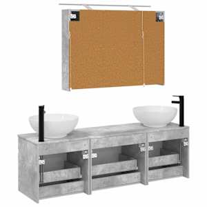 Sada koupelnových skříněk 4 pcs Betonově šedá Kompozitní dřevo - obrázek 7