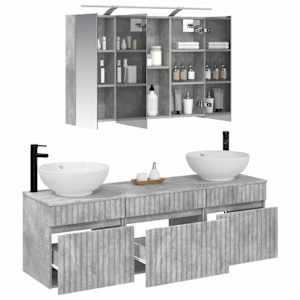 Sada koupelnových skříněk 4 pcs Betonově šedá Kompozitní dřevo - obrázek 3