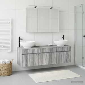 Sada koupelnových skříněk 4 pcs Šedý Sonoma 100 x 14,5 x 70 cm - obrázek 1