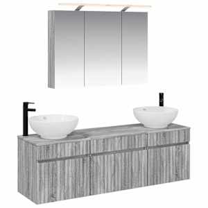 Sada koupelnových skříněk 4 pcs Šedý Sonoma 100 x 14,5 x 70 cm - obrázek 2