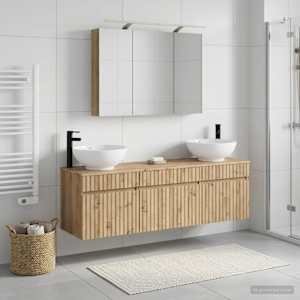 Sada koupelnových skříněk 4 pcs Dub artisan 100 x 14,5 x 70 cm - obrázek 1