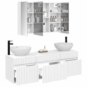 Sada koupelnových skříněk 4 pcs Bílá 103,5 x 15,5 x 70 cm - obrázek 3