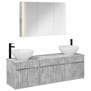Sada koupelnových skříněk 4 pcs Betonově šedá - obrázek 2