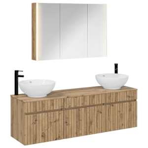 Sada koupelnových skříněk 4 pcs Dub artisan - obrázek 2