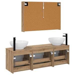 Sada koupelnových skříněk 4 pcs Dub artisan - obrázek 8