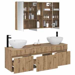 Sada koupelnových skříněk 4 pcs Dub artisan - obrázek 3