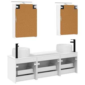 Sada koupelnových skříněk 5 pcs Bílá 50 x 14,5 x 70 cm - obrázek 7