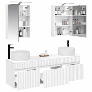 Sada koupelnových skříněk 5 pcs Bílá 50 x 14,5 x 70 cm - obrázek 3