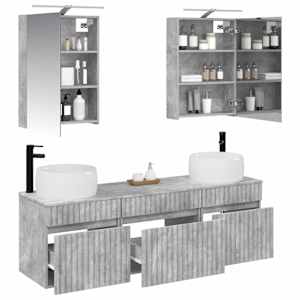 Sada koupelnových skříněk 5 pcs Betonově šedá 50 x 14,5 x 70 cm - obrázek 3