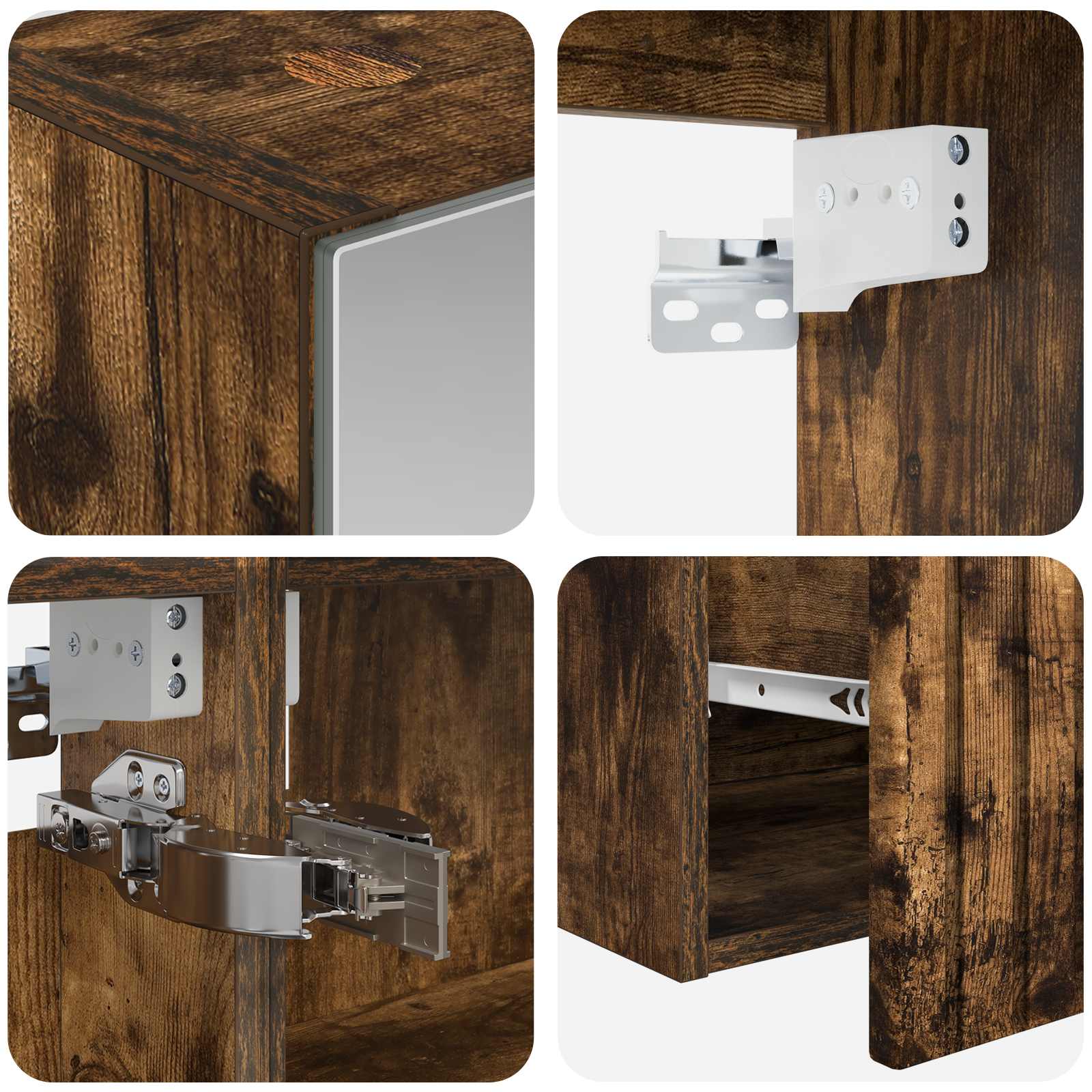 Badkamerkastenset 5 pcs Gerookt eiken 50 x 14,5 x 70 cm - Afbeelding 9