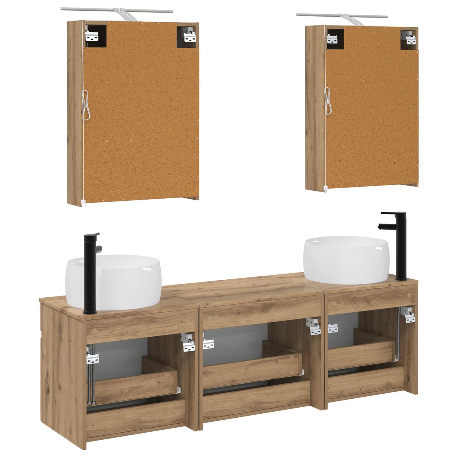vidaXL Badezimmerschrank-Set 5 pcs Artisan-Eiche 50 x 14,5 x 70 cm – Bild 6