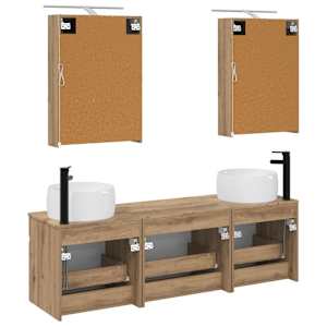 Sada koupelnových skříněk 5 pcs Dub artisan 50 x 14,5 x 70 cm - obrázek 7