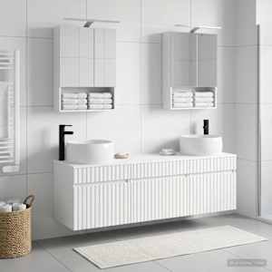 Sada koupelnových skříněk 5 pcs Bílá 50 x 14,5 x 70 cm