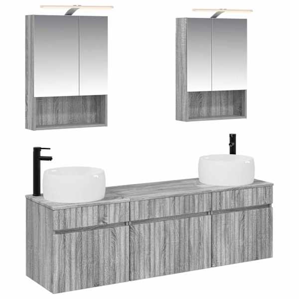 vidaXL Vannitoa kapikomplekt 5 tk Hall Sonoma Tehispuit
