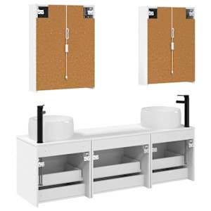 Sada koupelnových skříněk 5 pcs Bílá 53 x 15,5 x 70 cm - obrázek 8