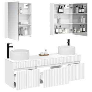 Sada koupelnových skříněk 5 pcs Bílá 53 x 15,5 x 70 cm - obrázek 3