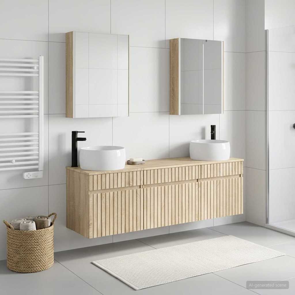  Σετ Ντουλαπιών Μπάνιου 5 pcs Sonoma Δρυς 53 x 15,5 x 70 εκ. V-3406649