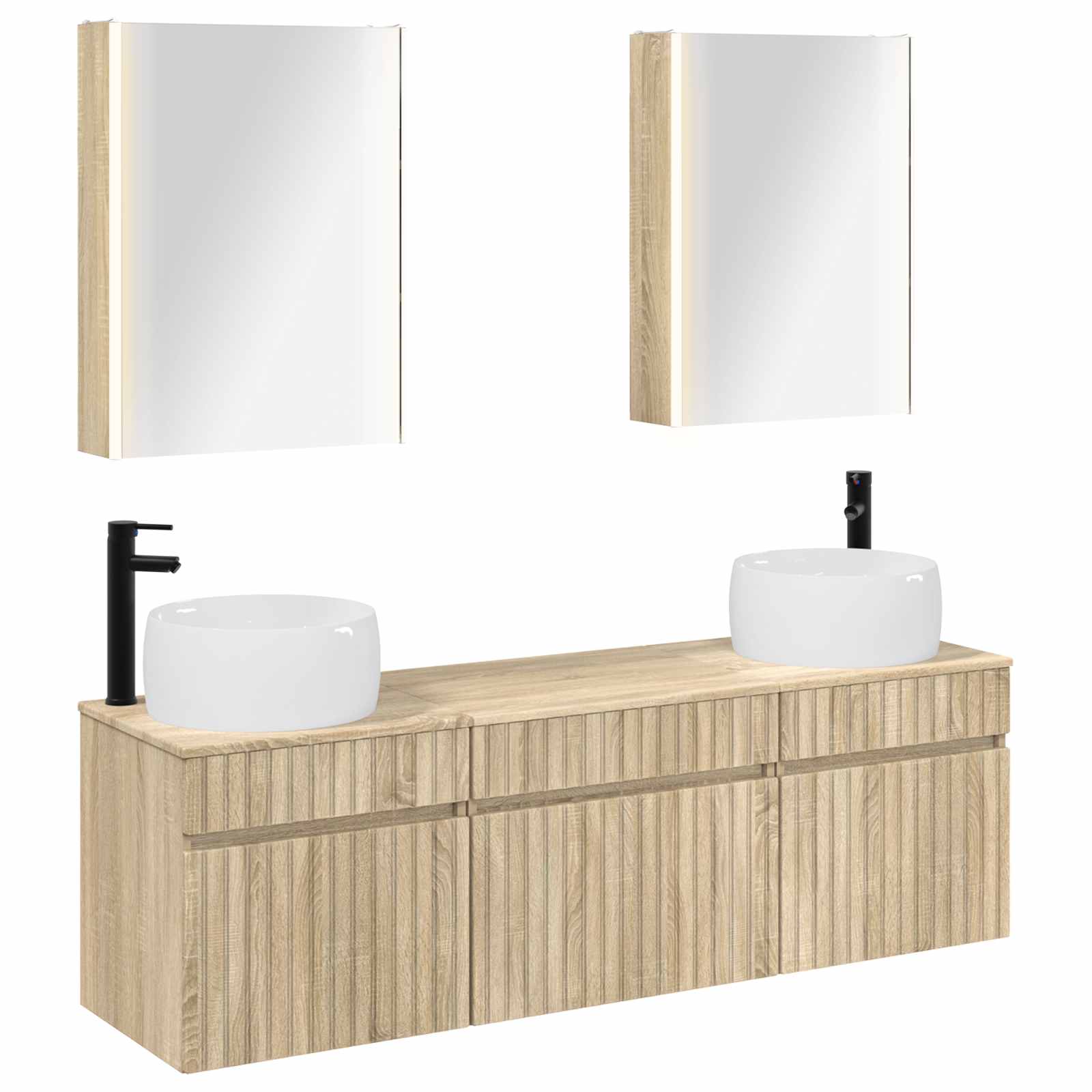 Комплект шкафове за баня 5 pcs Дъб сонома 53 x 15,5 x 70 см – изображение 2
