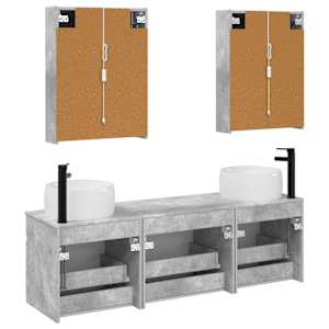 Sada koupelnových skříněk 5 pcs Betonově šedá 53 x 15,5 x 70 cm - obrázek 7