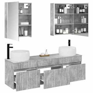 Sada koupelnových skříněk 5 pcs Betonově šedá 53 x 15,5 x 70 cm - obrázek 3