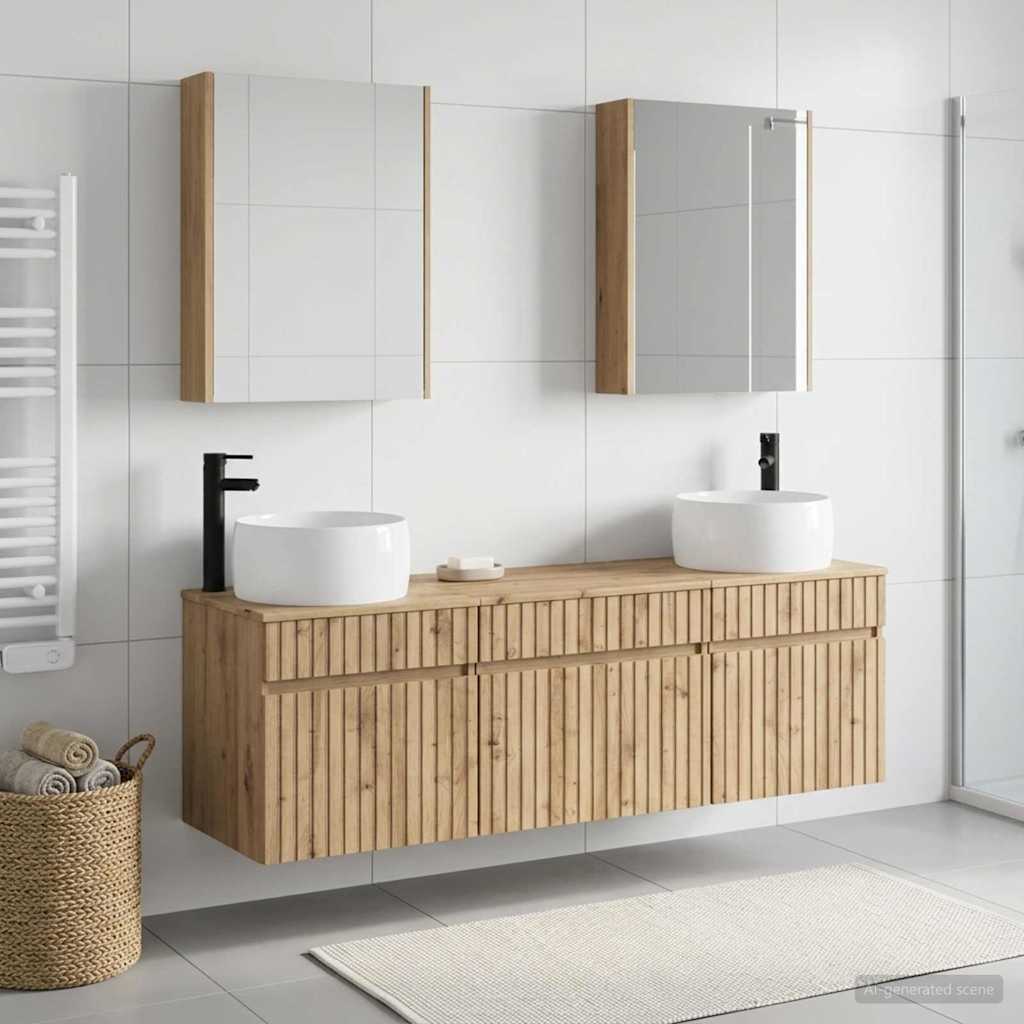 Vannitoa kapikomplekt 5 pcs Artisan tamm 53 x 15,5 x 70 cm