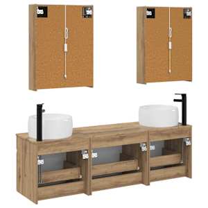 Sada koupelnových skříněk 5 pcs Dub artisan 53 x 15,5 x 70 cm - obrázek 7