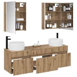 Sada koupelnových skříněk 5 pcs Dub artisan 53 x 15,5 x 70 cm - obrázek 3