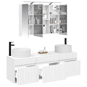 Sada koupelnových skříněk 4 pcs Bílá 100 x 14,5 x 70 cm - obrázek 3