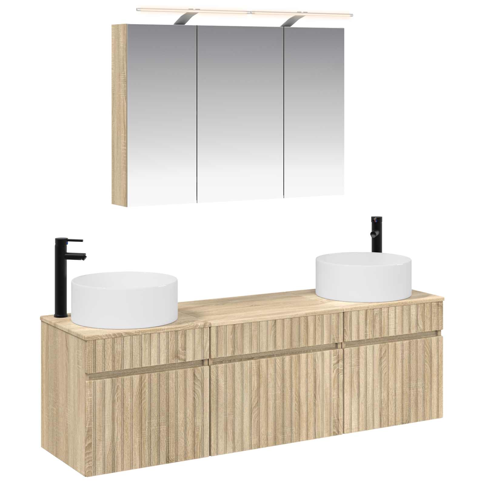 Комплект шкафове за баня 4 pcs Дъб сонома 100 x 14,5 x 70 см – изображение 2