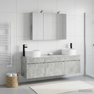 Sada koupelnových skříněk 4 pcs Betonově šedá - obrázek 1