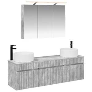 Sada koupelnových skříněk 4 pcs Betonově šedá - obrázek 2