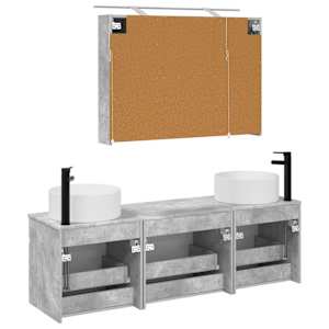 Sada koupelnových skříněk 4 pcs Betonově šedá - obrázek 7