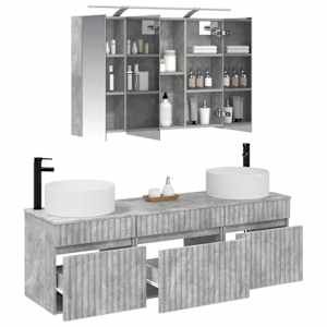 Sada koupelnových skříněk 4 pcs Betonově šedá - obrázek 3