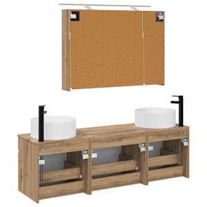 Sada koupelnových skříněk 4 pcs Dub artisan 100 x 14,5 x 70 cm - obrázek 7