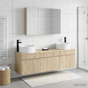Sada koupelnových skříněk 4 pcs Dub sonoma 103,5 x 15,5 x 70 cm - obrázek 1