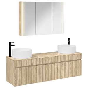 Sada koupelnových skříněk 4 pcs Dub sonoma 103,5 x 15,5 x 70 cm - obrázek 2