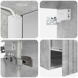Sada koupelnových skříněk 4 pcs Betonově šedá - obrázek 8